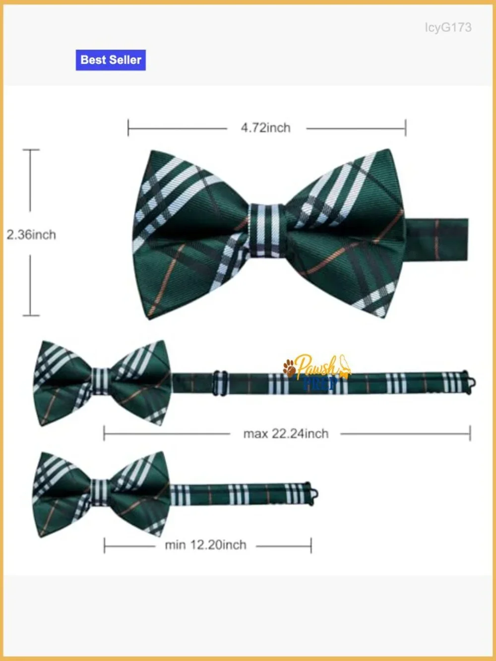 Silk Pre-Tied Bow Tie Set with Pocket Square and Cufflinks, Adjustable for